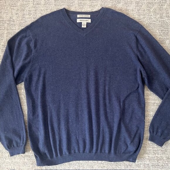 Pronto Uomo Cotton Cashmere Sweater Mens Long Sleeve V Neck Size XL - Picture 1 of 4